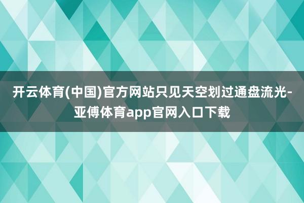 开云体育(中国)官方网站只见天空划过通盘流光-亚傅体育app官网入口下载